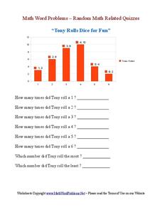 Dice Word Problems Worksheet Dice Word Problems Worksheet
