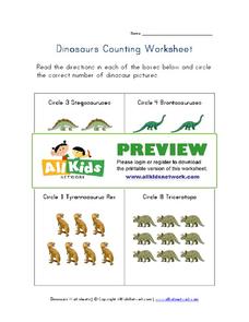 Dinosaurs Counting Worksheet Worksheet Dinosaurs Counting Worksheet Worksheet