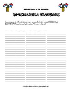 Presidential Elections: words of 4 letters Worksheet Presidential Elections: words of 4 letters Worksheet
