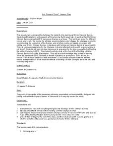 Is it Olympic Time? Lesson Plan Is it Olympic Time? Lesson Plan