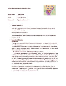 Pythagorean Theorem:  Algebra/Geometry Institute Summer 2010 Lesson Plan Pythagorean Theorem:  Algebra/Geometry Institute Summer 2010 Lesson Plan