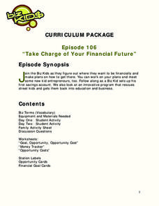 Take Charge of Your Financial Future Lesson Plan Take Charge of Your Financial Future Lesson Plan