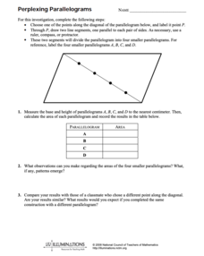 Perplexing Parallelograms Worksheet Perplexing Parallelograms Worksheet