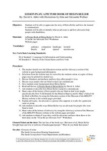 A Picture Book of Helen Keller Lesson Plan A Picture Book of Helen Keller Lesson Plan