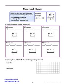 Money and Change Worksheet Money and Change Worksheet