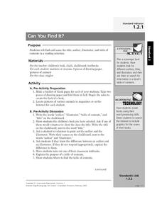 Can You Find It? Lesson Plan Can You Find It? Lesson Plan
