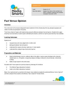 Fact versus Opinion Lesson Plan Fact versus Opinion Lesson Plan