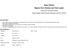 César Chávez: Migrant Farm Workers and Their Leader Lesson Plan César Chávez: Migrant Farm Workers and Their Leader Lesson Plan