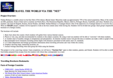 Travel the World Via the "Net" Lesson Plan Travel the World Via the "Net" Lesson Plan