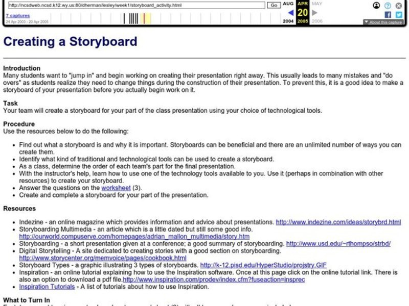 Creating a Storyboard Lesson Plan Creating a Storyboard Lesson Plan