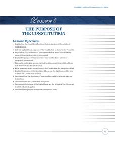 The Purpose of the Constitution Lesson Plan The Purpose of the Constitution Lesson Plan