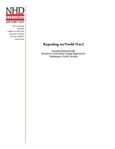 Reporting on World War I Lesson Plan Reporting on World War I Lesson Plan