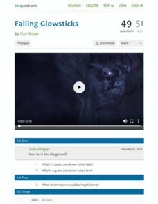 Falling Glowsticks Activity Falling Glowsticks Activity