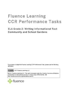 Writing Informational Text: Community and School Gardens Assessment Writing Informational Text: Community and School Gardens Assessment