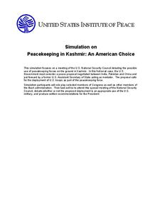 Simulation on Peacekeeping in Kashmir: An American Choice Activity Simulation on Peacekeeping in Kashmir: An American Choice Activity