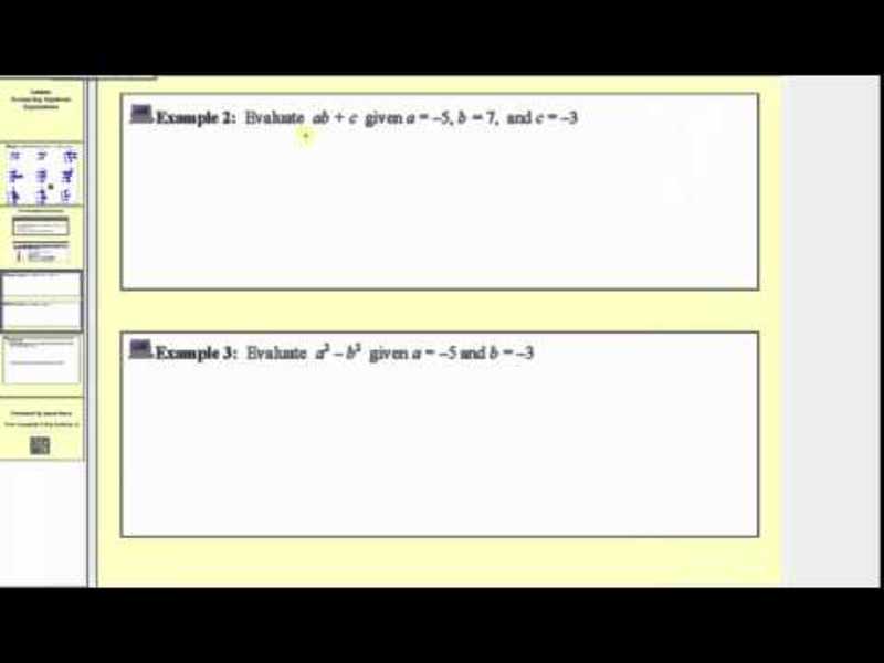 Evaluating Algebraic Expression (L1.3) Instructional Video Evaluating Algebraic Expression (L1.3) Instructional Video