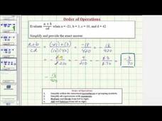 Evaluate an Expression in the Form (a+b)/(cd) (Example) Instructional Video Evaluate an Expression in the Form (a+b)/(cd) (Example) Instructional Video