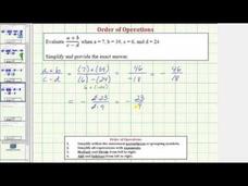 Evaluate an Expression in the Form (a+b)/(c-d) (Example 2) Instructional Video Evaluate an Expression in the Form (a+b)/(c-d) (Example 2) Instructional Video