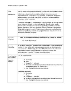 Man vs. Beast: Approximating Derivatives using Human and Animal Movement Lesson Plan Man vs. Beast: Approximating Derivatives using Human and Animal Movement Lesson Plan