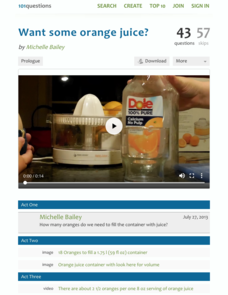 Want Some Orange Juice? Activity Want Some Orange Juice? Activity