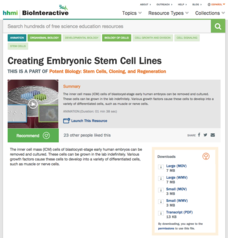 Creating Embryonic Stem Cell Lines Video Creating Embryonic Stem Cell Lines Video