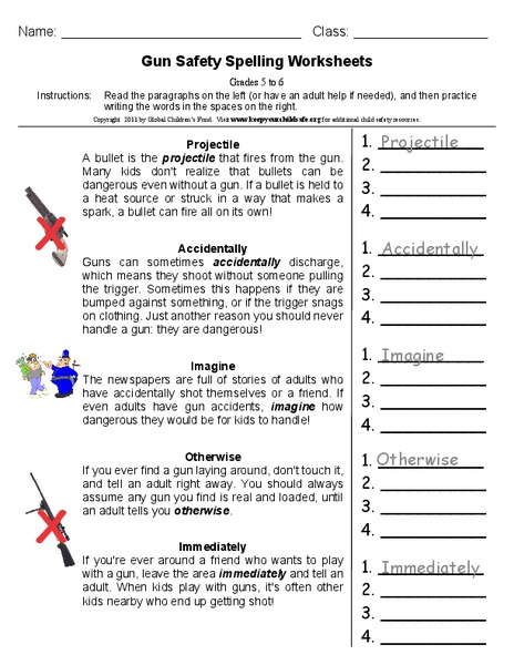 Gun Safety Spelling Worksheets Worksheet Gun Safety Spelling Worksheets Worksheet