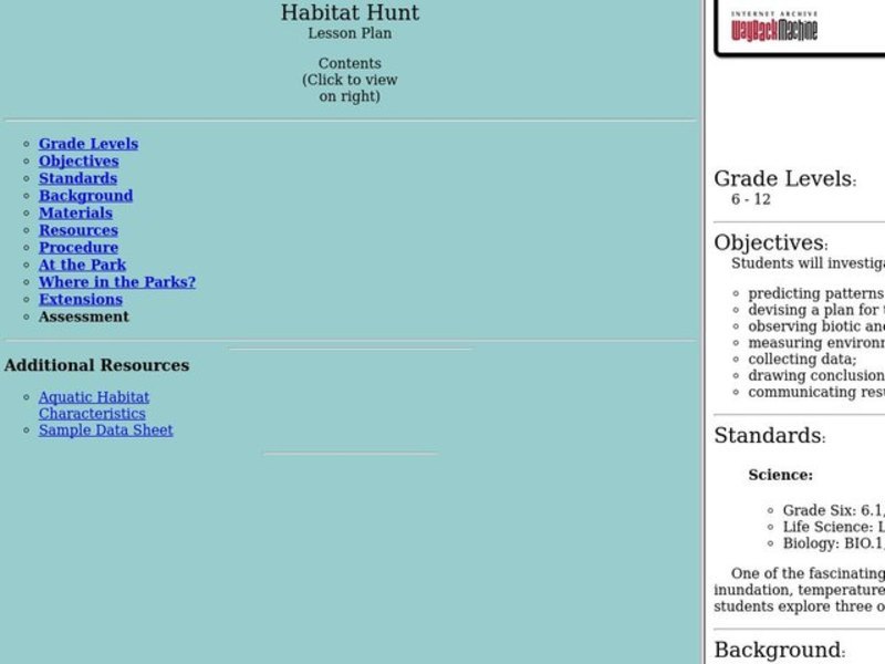 Habitat Hunt Lesson Plan Habitat Hunt Lesson Plan