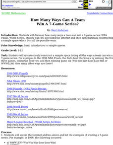 How Many Ways Can A Team Win A 7-Game Series? Lesson Plan How Many Ways Can A Team Win A 7-Game Series? Lesson Plan