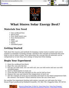 What Stores Solar Energy Best? Lesson Plan What Stores Solar Energy Best? Lesson Plan