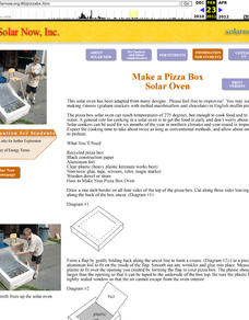 Make a Pizza Box Solar Oven Lesson Plan Make a Pizza Box Solar Oven Lesson Plan