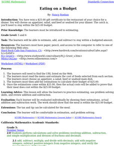 Eating on a Budget Lesson Plan Eating on a Budget Lesson Plan