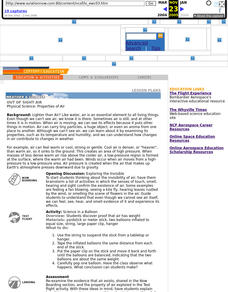 Out Of Sight Air; Weather Lesson Plan Out Of Sight Air; Weather Lesson Plan