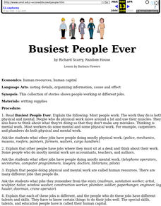 Busiest People Ever Lesson Plan Busiest People Ever Lesson Plan