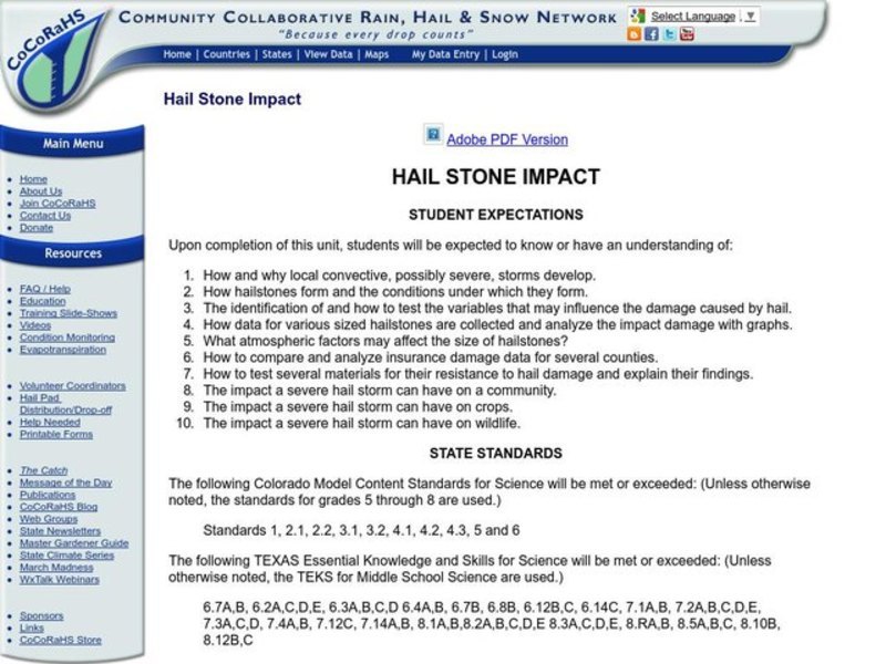 Hail Stone Impact Lesson Plan Hail Stone Impact Lesson Plan