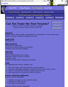 Can You Name the Four Seasons? Lesson Plan Can You Name the Four Seasons? Lesson Plan