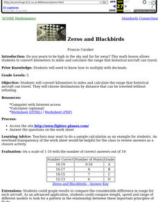 Zeros and Blackbirds Lesson Plan Zeros and Blackbirds Lesson Plan