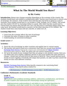What In The World Would You Have? Lesson Plan What In The World Would You Have? Lesson Plan