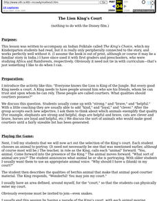 The Lion King's Court Lesson Plan The Lion King's Court Lesson Plan