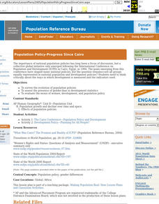 Population Policy-Progress Since Cairo Lesson Plan Population Policy-Progress Since Cairo Lesson Plan