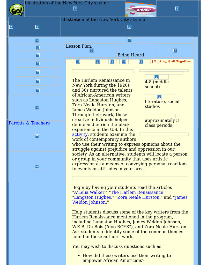 Being Heard Lesson Plan Being Heard Lesson Plan