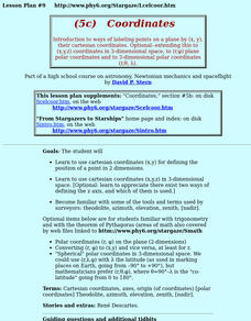 Coordinates Lesson Plan Coordinates Lesson Plan