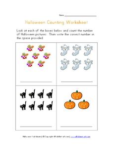 Halloween Counting Worksheet Worksheet Halloween Counting Worksheet Worksheet