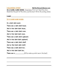 Halloween Story Worksheet Halloween Story Worksheet
