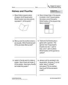 Halves and Fourths Worksheet Halves and Fourths Worksheet