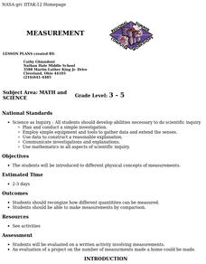 Measurement Lesson Plan Measurement Lesson Plan