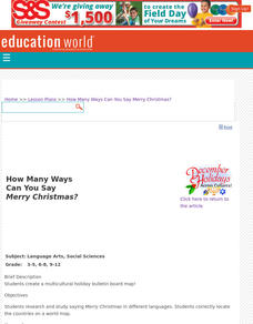 How Many Ways Can You Say Merry Christmas? Lesson Plan How Many Ways Can You Say Merry Christmas? Lesson Plan
