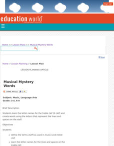 Musical Mystery Words Lesson Plan Musical Mystery Words Lesson Plan