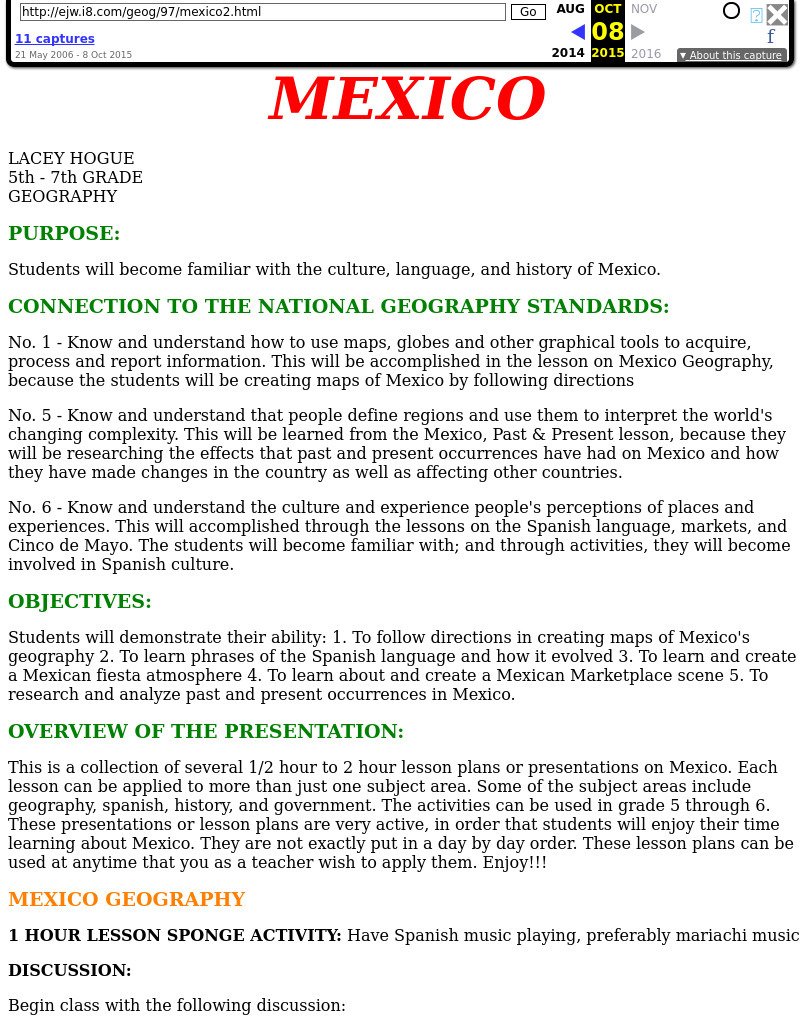 Mexico: Culture, Language, and History Lesson Plan Mexico: Culture, Language, and History Lesson Plan