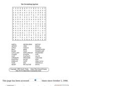 The Circularory System Wordsearch Puzzle Worksheet The Circularory System Wordsearch Puzzle Worksheet