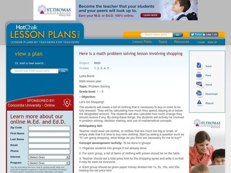 Let's Go Shopping! Lesson Plan Let's Go Shopping! Lesson Plan